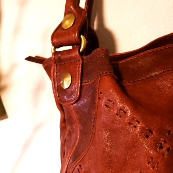 CHOCOLAT BLU Dist. Terra Cotta Brn Leather Handbag-NWOT - Picture 12 of 12